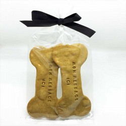 Sachet de 2 grand biscuits personnalisés - lot de 10