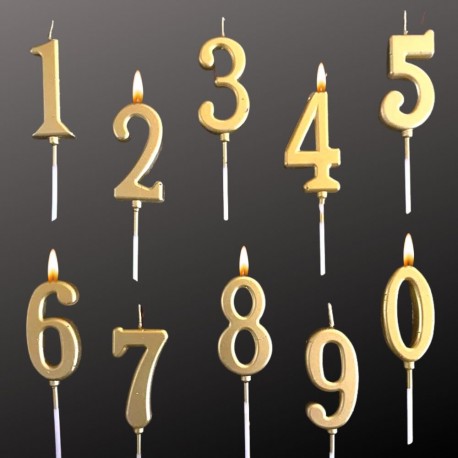 Gold birthday number candles